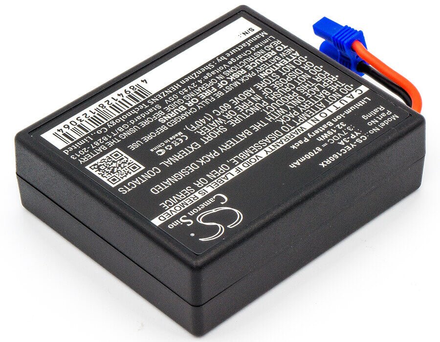 3.7V, Li-ion, 8700mAh, Remote Controller battery fits Yuneec, 58-000160, H480 Drone Remote Control, St16 Controller, 32.19Wh Remote Controller Cameron Sino Technology Limited