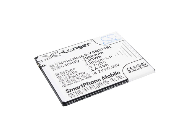 3.7V, Li-ion, 1900mAh, SmartPhone battery fits Yusun, La-19a, La2-e, La2-l, 7.03Wh Mobile, SmartPhone Cameron Sino Technology Limited (Suspended)