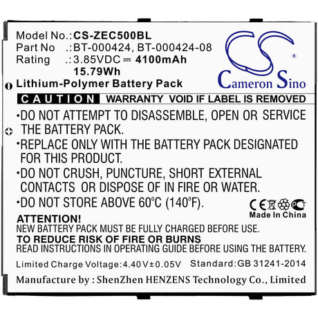Barcode Scanner Battery For Zebra, Ec50, Ec55 3.85v, 4100mah - 15.79wh Barcode Scanner Cameron Sino Technology Limited