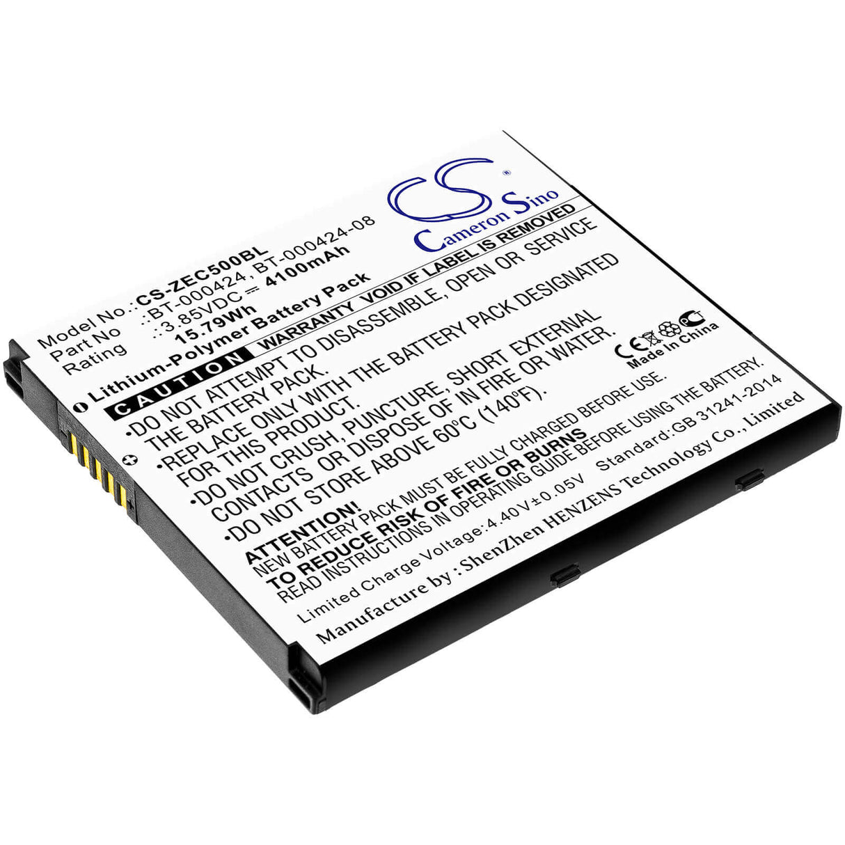 Barcode Scanner Battery For Zebra, Ec50, Ec55 3.85v, 4100mah - 15.79wh Barcode Scanner Cameron Sino Technology Limited
