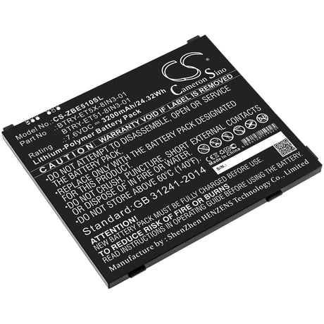 7.6V, Li-Polymer, 3200mAh, Tablet battery fits Zebra, Amme3735, Et51, Et51 8.4" Inch, 24.32Wh Tablet Cameron Sino Technology Limited