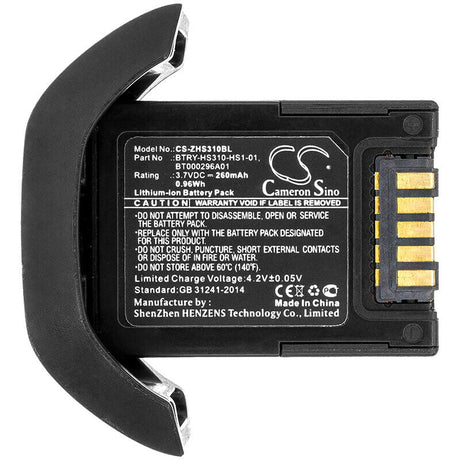 Barcode Scanner Battery For Zebra, Hs3100 3.7v, 260mah - 0.96wh Barcode Scanner Cameron Sino Technology Limited