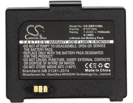 7,4V, Li-ion, 1100mAh, Batterie d'imprimante portable compatible avec Bixolon, Zebra, K409-00007a, Spp-r200, Spp-r200/ii, 8,14Wh Imprimante portable Cameron Sino Technology Limited