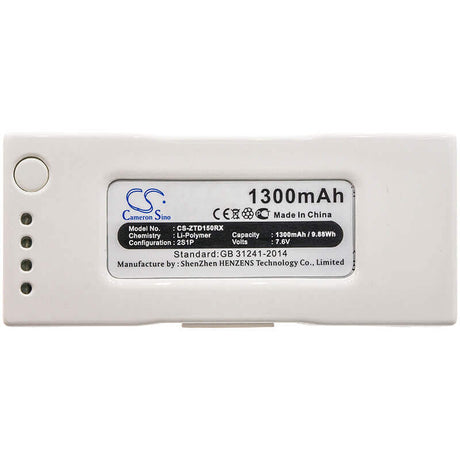 7.6V, Li-Polymer, 1300mAh, Drones battery fits Zerotech, D150, Dobby Pocket Selfie Drone, 9.88Wh Drones Cameron Sino Technology Limited