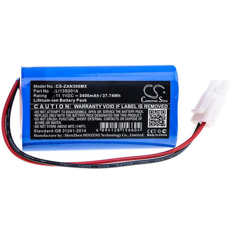 11.1V, Li-ion, 3400mAh, Medical battery fits Zondan, Li13s001a, Apollo N3, 37.74Wh Medical Cameron Sino Technology Limited (Medical)