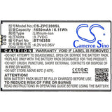 3.7V, Li-ion, 1650mAh, SmartPhone battery fits Zopo, Bt1635s, C2, Color C2, 6.11Wh Mobile, SmartPhone Cameron Sino Technology Limited (Suspended)