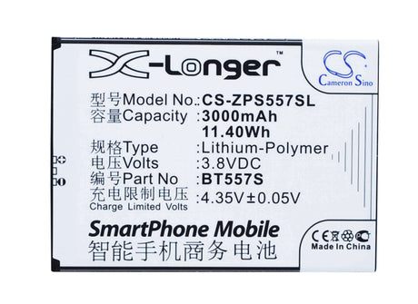 3.8V, Li-Polymer, 3000mAh, SmartPhone battery fits Zopo, Bt557s, S5570, Speed 7 Plus, 11.4Wh Mobile, SmartPhone Cameron Sino Technology Limited (Smartphone)