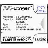 3.85V, Li-ion, 1500mAh, SmartPhone battery fits Zte, Li3824t44p4h716043, 602zt, A521, 5.78Wh Mobile, SmartPhone Cameron Sino Technology Limited (Smartphone)