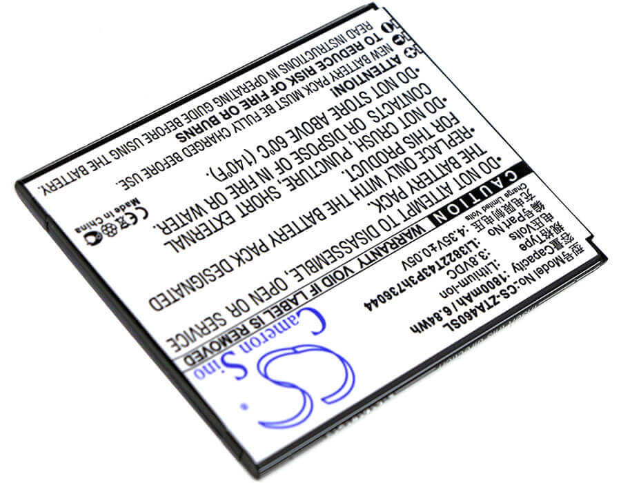 3.8V, Li-ion, 1800mAh, SmartPhone battery fits Zte, Li3822t43p3h736044, Blade A460, Blade L4, 6.84Wh Mobile, SmartPhone Cameron Sino Technology Limited (Smartphone)