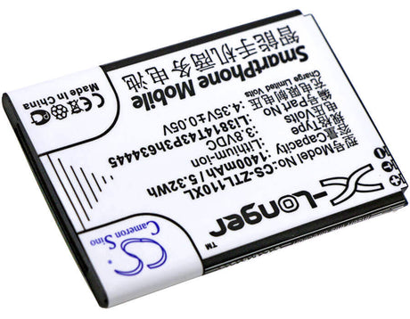 3.8V, Li-ion, 1400mAh, SmartPhone battery fits Zte, Li3814t43p3h634445, Blade L110, Blade L110 Dual Sim, 5.32Wh Mobile, SmartPhone Cameron Sino Technology Limited (Smartphone)