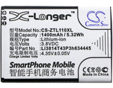 3.8V, Li-ion, 1400mAh, SmartPhone battery fits Zte, Li3814t43p3h634445, Blade L110, Blade L110 Dual Sim, 5.32Wh Mobile, SmartPhone Cameron Sino Technology Limited (Smartphone)