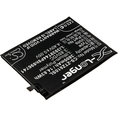 3.85V, Li-Polymer, 3800mAh, SmartPhone battery fits Zte, Li3939t44p8h896741, Blade Max View, Blade Max View Lte, 14.63Wh Mobile, SmartPhone Cameron Sino Technology Limited (Smartphone)