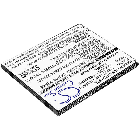 3.8V, Li-ion, 1900mAh, SmartPhone battery fits Zte, Li3820t43p4h695945, Blade A3 2019, Blade Vantage 2, 7.22Wh Mobile, SmartPhone Cameron Sino Technology Limited (Smartphone)