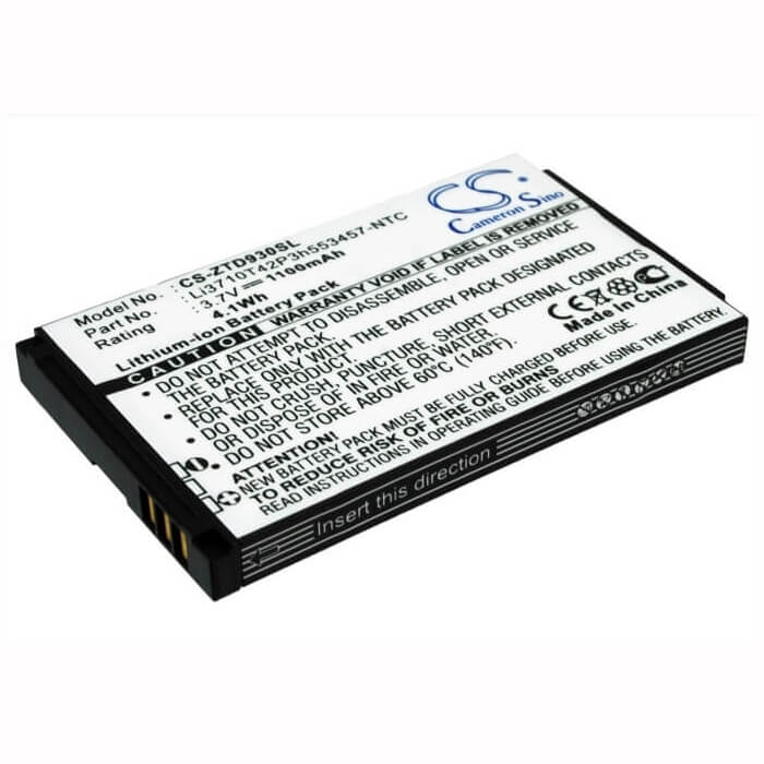 3.7V, Li-ion, 1100mAh, SmartPhone battery fits Cricket, Zte, Li3710t42p3h553457-ntc, Chorus, D930, 4.07Wh Mobile, SmartPhone Cameron Sino Technology Limited (Smartphone)