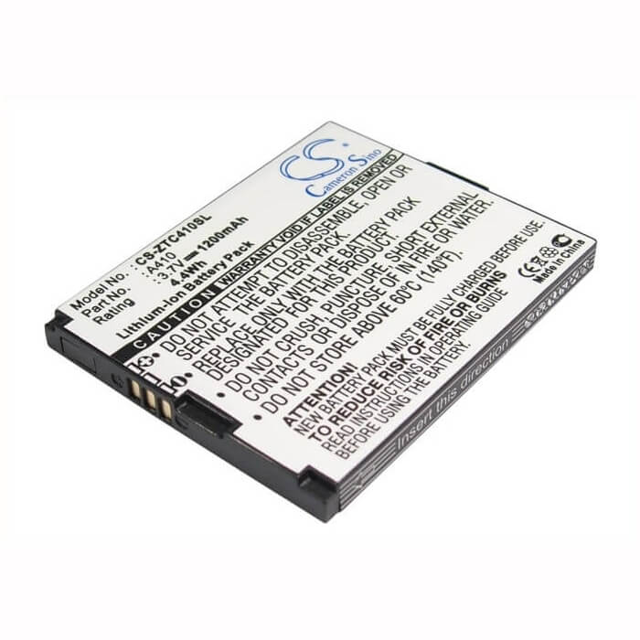 3.7V, Li-ion, 1200mAh, SmartPhone battery fits Cricket, Telstra, Zte, A410, A410, Calcomp A410, 4.44Wh Mobile, SmartPhone Cameron Sino Technology Limited (Smartphone)