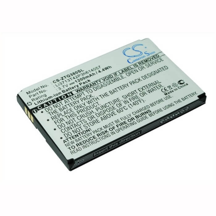 3.7V, Li-ion, 1200mAh, SmartPhone battery fits Telstra, Zte, Li3713t42p3h614057, F165, F165i, 4.44Wh Mobile, SmartPhone Cameron Sino Technology Limited (Smartphone)