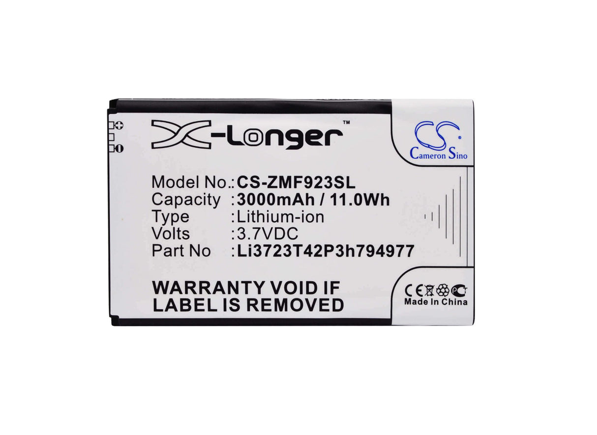 3.7V, Li-Polymer, 3000mAh, Hotspot battery fits At&t, Zte, Li3723t42p3h794977, Velocity 4g Lte, 11.10Wh Hotspot Cameron Sino Technology Limited