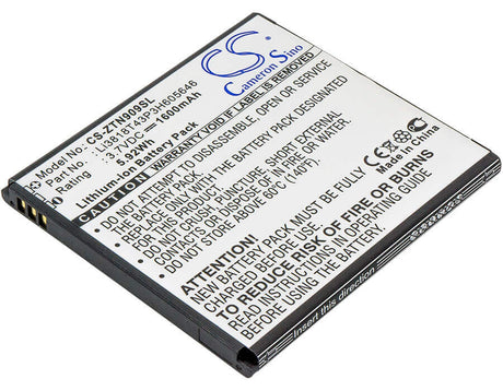 3.7V, Li-ion, 1600mAh, SmartPhone battery fits Srf, Zte, Li3715t42p3h605646, Startrall 4, 5.92Wh Mobile, SmartPhone Cameron Sino Technology Limited (Smartphone)