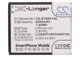 3.8V, Li-ion, 2000mAh, SmartPhone battery fits Cricket, Trafcone, At&t, Boostmobile, Straight Talk, Net10, Zte, Li3820t43p3h585155, Z998, 7.6Wh Mobile, SmartPhone Cameron Sino Technology Limited (Smartphone)