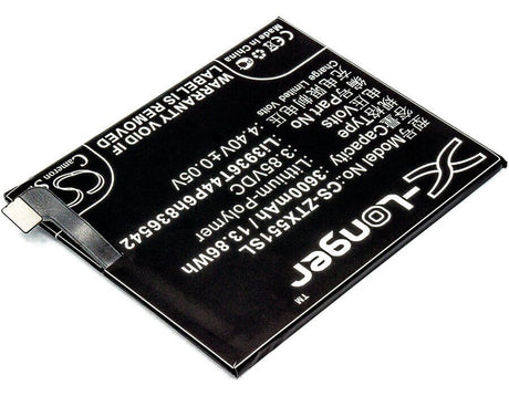 3.85V, Li-Polymer, 3600mAh, SmartPhone battery fits Zte, Nubia, Li3936t44p6h836542, M2, M2 Dual Sim, 13.86Wh Mobile, SmartPhone Cameron Sino Technology Limited (Smartphone)