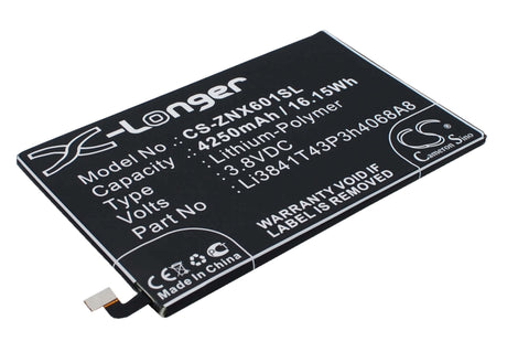 3.8V, Li-Polymer, 4250mAh, SmartPhone battery fits Zte, Li3841t43p3h4068a8, Nubia X6, Nx601j, 16.15Wh Mobile, SmartPhone Cameron Sino Technology Limited (Suspended)