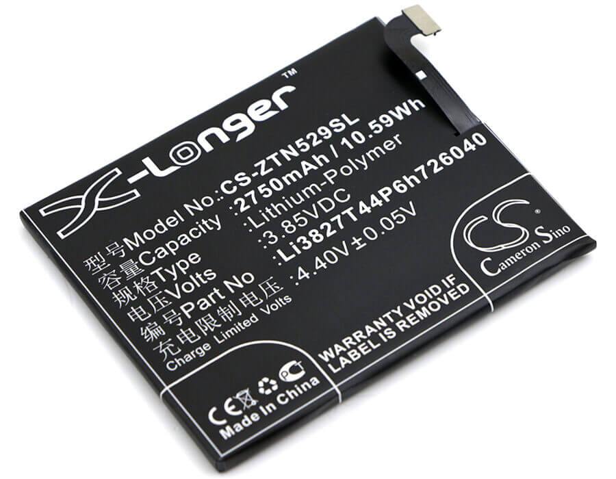 3.85V, Li-Polymer, 2750mAh, SmartPhone battery fits Zte, Li3827t44p6h726040, Nubia Z11 Mini, Nx529, 10.59Wh Mobile, SmartPhone Cameron Sino Technology Limited (Smartphone)