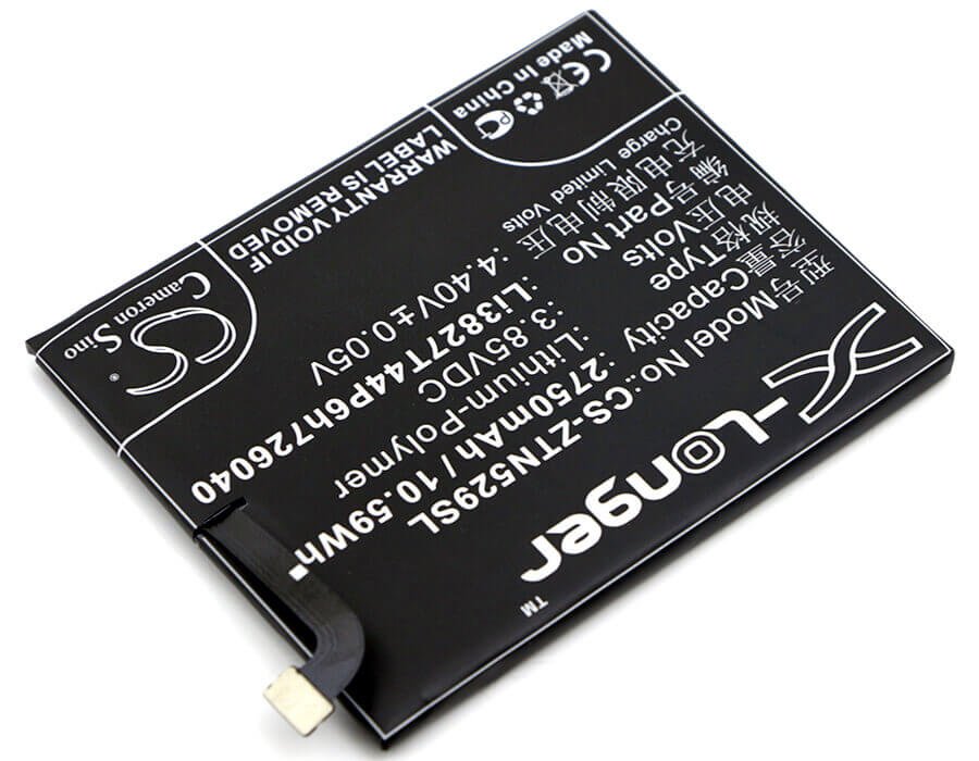 3.85V, Li-Polymer, 2750mAh, SmartPhone battery fits Zte, Li3827t44p6h726040, Nubia Z11 Mini, Nx529, 10.59Wh Mobile, SmartPhone Cameron Sino Technology Limited (Smartphone)