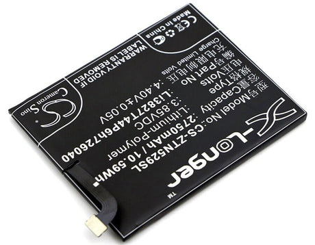 3.85V, Li-Polymer, 2750mAh, SmartPhone battery fits Zte, Li3827t44p6h726040, Nubia Z11 Mini, Nx529, 10.59Wh Mobile, SmartPhone Cameron Sino Technology Limited (Smartphone)