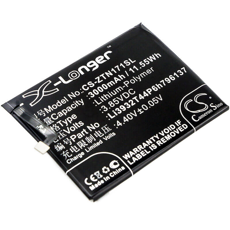3.85V, Li-Polymer, 3000mAh, SmartPhone battery fits Zte, Nubia, Li3932t44p6h796137, Nx569h, Nx569j, 11.55Wh Mobile, SmartPhone Cameron Sino Technology Limited (Smartphone)
