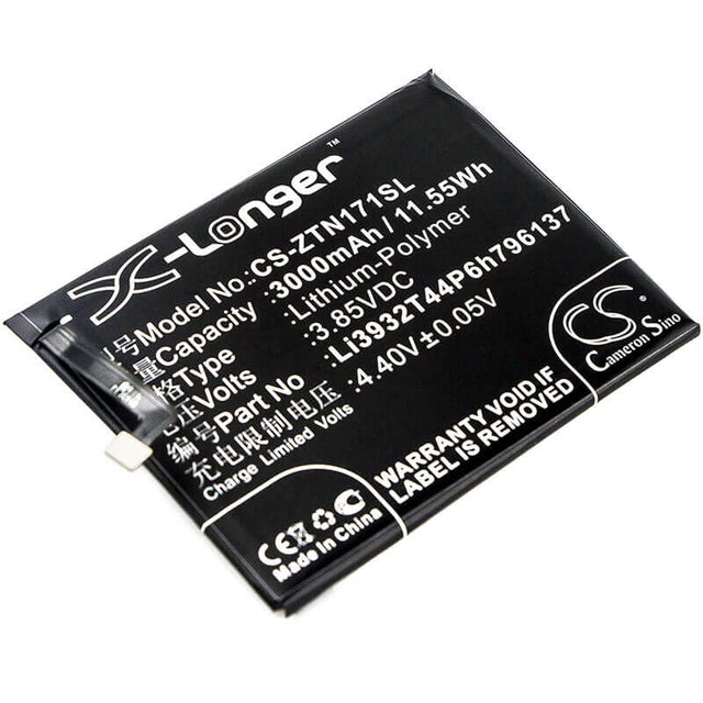 3.85V, Li-Polymer, 3000mAh, SmartPhone battery fits Zte, Nubia, Li3932t44p6h796137, Nx569h, Nx569j, 11.55Wh Mobile, SmartPhone Cameron Sino Technology Limited (Smartphone)
