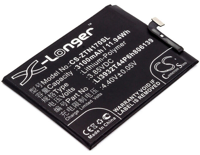 3.85V, Li-Polymer, 3100mAh, SmartPhone battery fits Zte, Li3932t44p6h806139, Nubia Z17, Nubia Z17 Dual Sim, 11.94Wh Mobile, SmartPhone Cameron Sino Technology Limited (Smartphone)