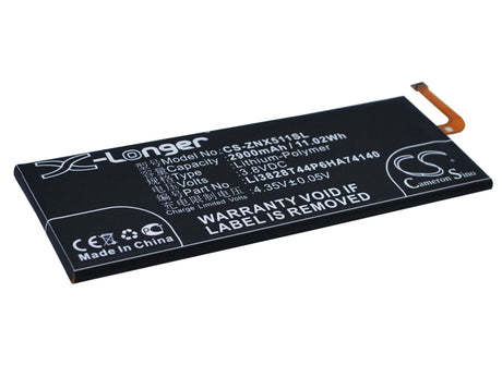3.8V, Li-Polymer, 2900mAh, SmartPhone battery fits Zte, Li3829t44p6ha74140, Nubia Z9, Nubia Z9 Max, 11.02Wh Mobile, SmartPhone Cameron Sino Technology Limited (Smartphone)