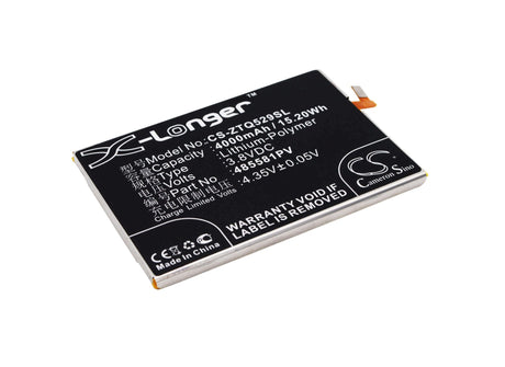 3.8V, Li-Polymer, 4000mAh, SmartPhone battery fits Zte, 485581pv, Q529, Q529c, 15.2Wh Mobile, SmartPhone Cameron Sino Technology Limited (Suspended)