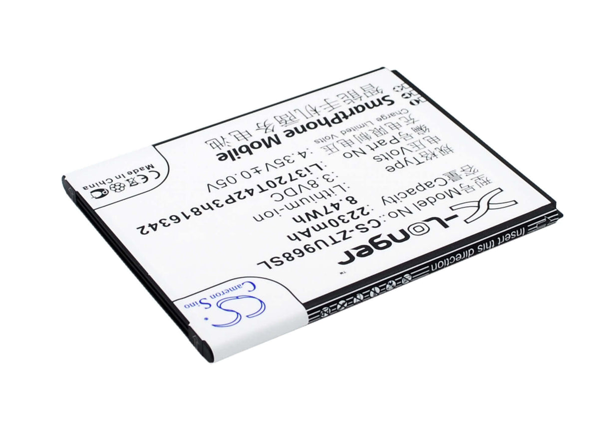 3.8V, Li-ion, 2230mAh, SmartPhone battery fits Zte, Li3720t42p3h816342, N968, Q508, 8.47Wh Mobile, SmartPhone Cameron Sino Technology Limited (Smartphone)