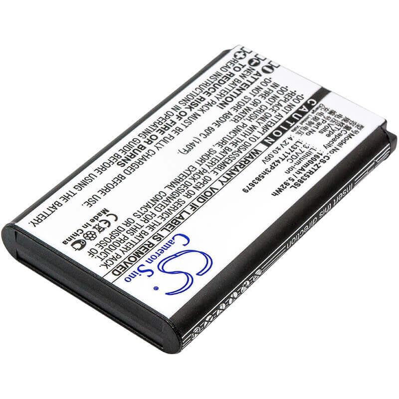 3.7V, Li-ion, 1600mAh, SmartPhone battery fits Zte, Li3717t42p3h583679, R538, 5.92Wh Mobile, SmartPhone Cameron Sino Technology Limited (Smartphone)