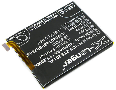 3.8V, Li-Polymer, 4000mAh, SmartPhone battery fits Zte, Li3840t43p6h786451, S2014, Voyage Plus, 15.2Wh Mobile, SmartPhone Cameron Sino Technology Limited (Suspended)