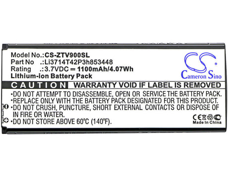 3.7V, Li-ion, 1100mAh, SmartPhone battery fits Sfr, Srf, Mегафон, Megafon, Base, Amazing, Medion, Zte, Orange, Li3714t42p3h853448, T3, 4.07Wh Mobile, SmartPhone Cameron Sino Technology Limited (Smartphone)