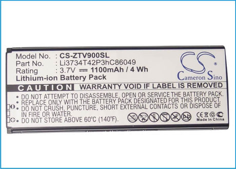 3.7V, Li-ion, 1100mAh, SmartPhone battery fits Sfr, Srf, Mегафон, Megafon, Base, Amazing, Medion, Zte, Orange, Li3714t42p3h853448, T3, 4.07Wh Mobile, SmartPhone Cameron Sino Technology Limited (Smartphone)