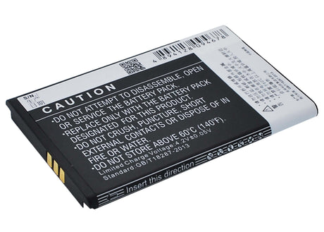 3.7V, Li-ion, 1400mAh, SmartPhone battery fits Zte, Li3714t42p3h654252, U809, V809, 5.18Wh Mobile, SmartPhone Cameron Sino Technology Limited (Suspended)