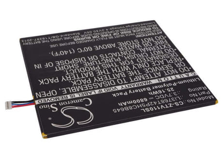 3.7V, Li-Polymer, 6800mAh, Tablet battery fits Zte, Li3768t42p5hc8b645, V11, V11a, 25.16Wh Tablet Cameron Sino Technology Limited