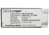 3.8V, Li-ion, 2400mAh, SmartPhone battery fits Zte, Li3821t43p3ha04147, Blade L3 Plus, N9180, 9.12Wh Mobile, SmartPhone Cameron Sino Technology Limited (Smartphone)