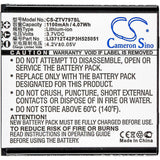 3.7V, Li-ion, 1100mAh, SmartPhone battery fits Zte, Li3712t42p3h525051, V797, 4.07Wh Mobile, SmartPhone Cameron Sino Technology Limited (Suspended)