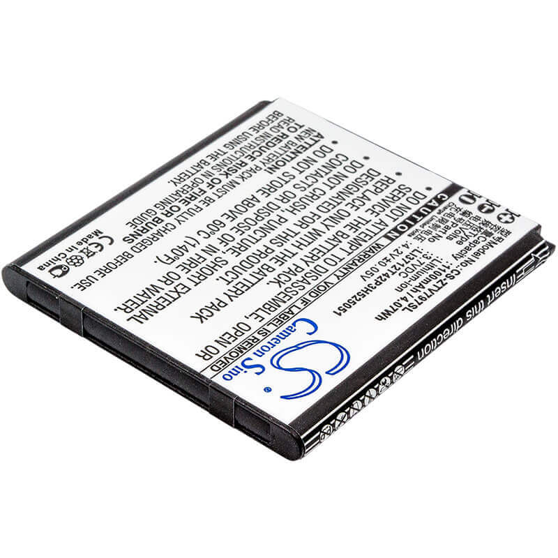 3.7V, Li-ion, 1100mAh, SmartPhone battery fits Zte, Li3712t42p3h525051, V797, 4.07Wh Mobile, SmartPhone Cameron Sino Technology Limited (Suspended)