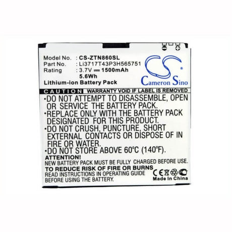 3.7V, Li-ion, 1500mAh, SmartPhone battery fits Medion, Li3717t43p3h565751, 4g 5.0mp, N860, 5.55Wh Mobile, SmartPhone Cameron Sino Technology Limited (Suspended)