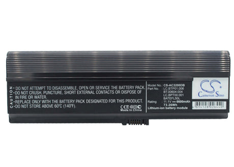 Black Battery For Acer As36802682, Aspire 3050, Aspire 3050-1733 11.1v, 6600mah - 73.26wh Notebook, Laptop Cameron Sino Technology Limited   