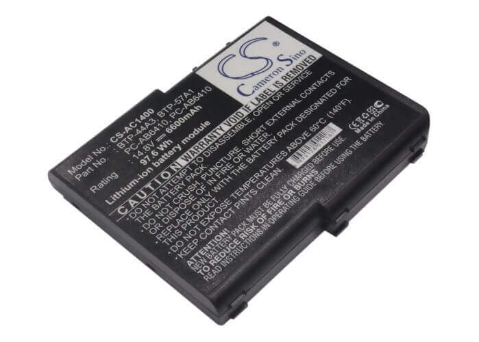 Black Battery For Acer Aspire 1200(ms2111), Aspire 1202(ms2111), Aspire 1203(ms2111) 14.8v, 6600mah - 97.68wh Notebook, Laptop Cameron Sino Technology Limited (Suspended)   