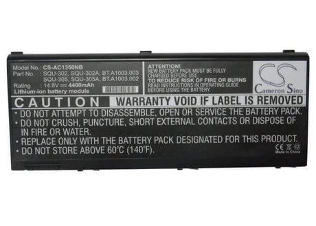 Black Battery For Acer Aspire 1350, Aspire 1350lc, Aspire 1350lce 14.8v, 4400mah - 65.12wh Notebook, Laptop Cameron Sino Technology Limited (Suspended)   
