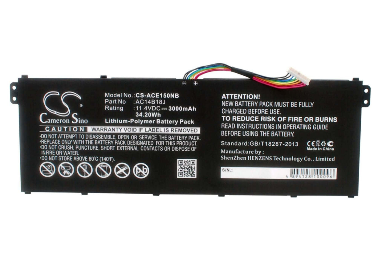 Black Battery For Acer Chromebook 13 Cb5-311, Aspire E3, Aspire E3-111 11.4v, 3000mah - 34.20wh Notebook, Laptop Cameron Sino Technology Limited   