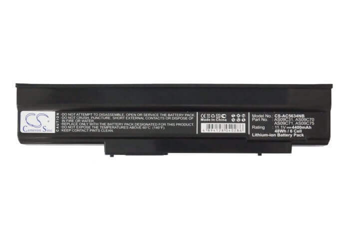 Black Battery For Acer Extensa 5635z, Extensa 5635z-422g16mn, Extensa 5635z-432g16mn 11.1v, 4400mah - 48.84wh Notebook, Laptop Cameron Sino Technology Limited   