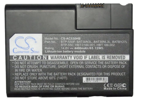 Black Battery For Acer Travelmate 275, Travelmate 273, Travelmate 272x 14.8v, 4400mah - 65.12wh Notebook, Laptop Cameron Sino Technology Limited (Suspended)   
